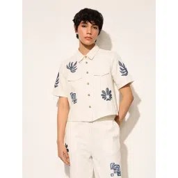 Only White Cotton Embroidery Shirt-picture-24