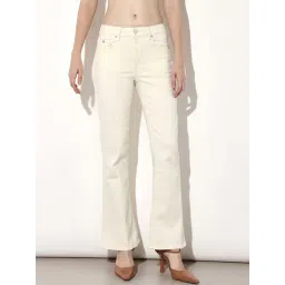 Only White Cotton Flaired Fit Jeans-picture-47