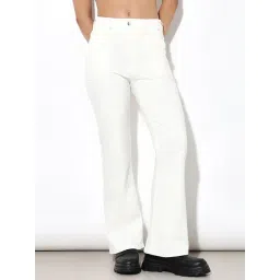 Only White Cotton Flared Fit High Rise Jeans-picture-23