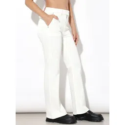Only White Cotton Flared Fit High Rise Jeans image 3