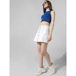 Only White Cotton Mini Skorts-picture-10