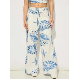 Only White Cotton Printed Trousers-picture-13