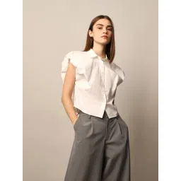 Only White Cotton Regular Fit Crop Shirt-picture-43