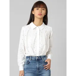 Only White Cotton Self Design Shirt-picture-39