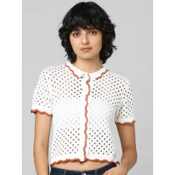 Only White Cotton Self Design Shirt-picture-25