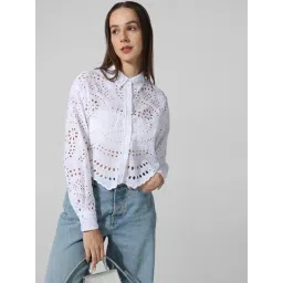 Only White Cotton Self Design Shirt-picture-13