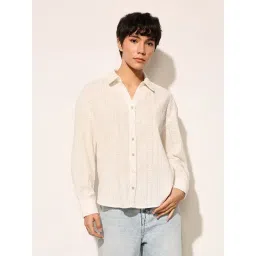 Only White Cotton Self Shirt-picture-23