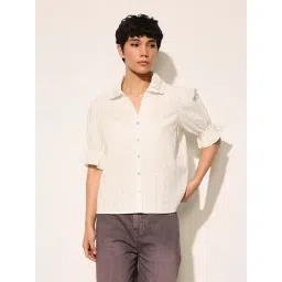 Only White Cotton Self Shirt-picture-49
