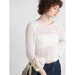 Only White Self Design Pullover-picture-48