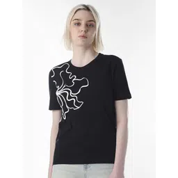 ONLY Women Abstract Printed Round Neck Pure Cotton T-shirt-picture-25