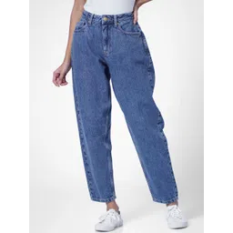 ONLY Women Blue Boyfriend Fit High-Rise Jeans- ONLCADILAC BF JEANS-picture-29