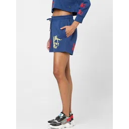 ONLY Women Blue Mickey Mouse Printed Shorts image 2