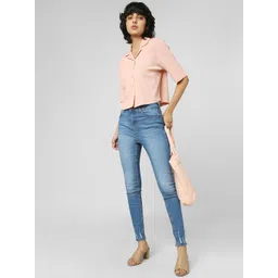 ONLY Women Blue Skinny Fit High-Rise Light Fade Jeans-picture-23