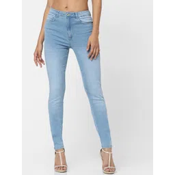 ONLY Women Blue Skinny Fit High-Rise Light Fade Jeans-picture-18