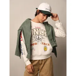 ONLY Women Cotton Brand Logo Printed Pullover Sweatshirt-picture-35