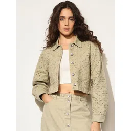 ONLY Women Crop Denim Jacket with Embroidered-picture-25