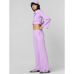 ONLY Women Flared High-Rise Cotton Trousers-image-45