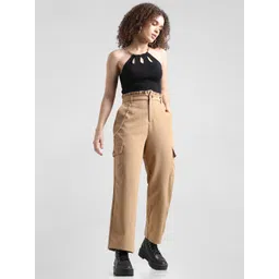 ONLY Women High-Rise Regular Fit Trousers With Chain-picture-41