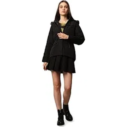 only Women Hooded Solid Casual Parka Jacket-picture-39