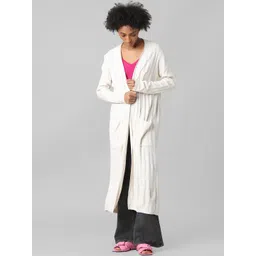 ONLY Women Off White Ribbed Longline-picture-24