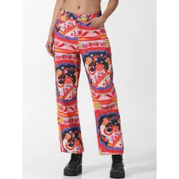 ONLY Women Printed Straight Fit Cotton High-Rise Trousers-image-42