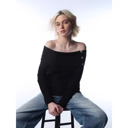 ONLY Women Solid Off-Shoulder Pullover-picture-43