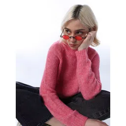 ONLY Women Solid Pullover with Fuzzy Detail-picture-32