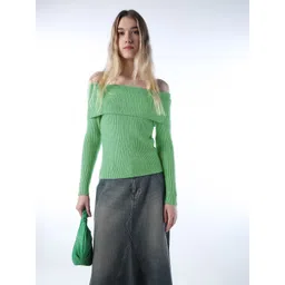 ONLY Women Solid Ribbed Round Neck Full Sleeve Pullover-picture-22