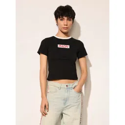 ONLY Women Solid Round Neck Cotton Slim Fit T-shirt-picture-37