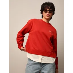 ONLY Women Solid Round Neck Sweatshirt-picture-34