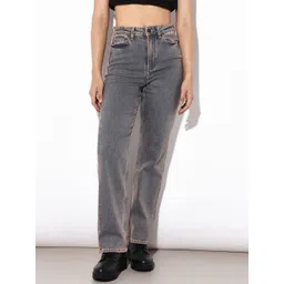 ONLY Women Straight Fit High-Rise Heavy Fade Acid Wash Jeans-picture-36