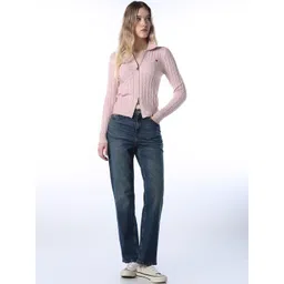 ONLY Women Straight Fit High-Rise Light Fade Stretchable Jeans-picture-34