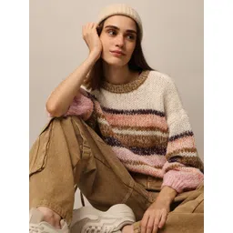 ONLY Women Striped Long Sleeves Round Neck Pullover Sweaters-picture-35