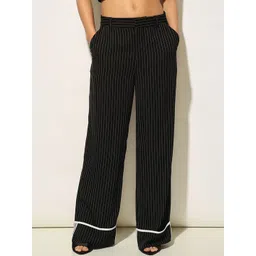 ONLY Women Striped Loose Fit High-Rise Trousers-picture-33