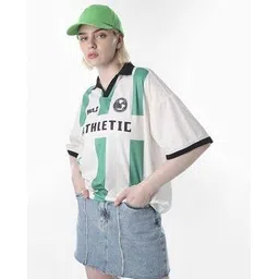 only Women Typographic Print Regular Fit Polo T-Shirt-picture-22