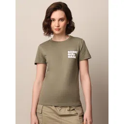 ONLY Women Typography Printed Round Neck Cotton T-shirt-image-24