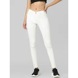 ONLY Women White Skinny Fit Cotton Jeans-picture-10