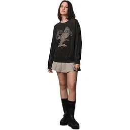 only Women's Cotton Blend Round Neck Sweatshirt-picture-17