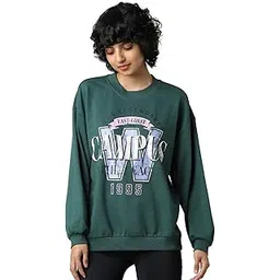 only Women's Cotton Blend Round Neck Sweatshirt-picture-16