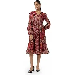only Women's Floral Printed Fit & Flare Midi Dress-picture-10