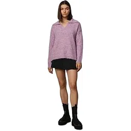only Women's Polyester Blend Casual Pullover Sweater-picture-30