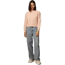 only Women's Polyester Blend Classic High Neck Sweater-picture-19