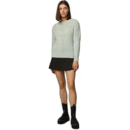 only Women's Polyester Blend Classic Round Neck Sweater-picture-39