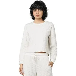 only Women's Polyester Blend Round Neck Sweatshirt-picture-22