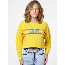 Only Yellow Cotton Printed Sweatshirt-picture-38