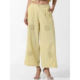 Only Yellow Embroidered High Rise Culottes-picture-23