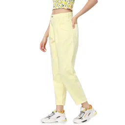 Only Yellow Pleated High Rise Pants image 3