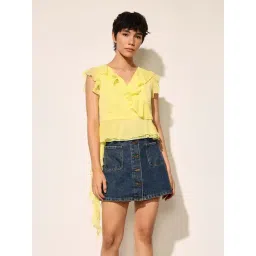 Only Yellow Polyester Solid Sleeveless Top-picture-25