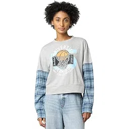 Printed Cotton Regular Fit Womens Sweatshirt-image-6
