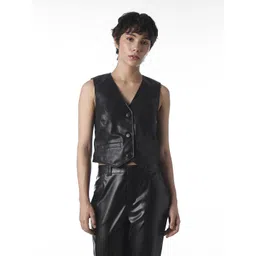 only Solid Women Waistcoat image 3